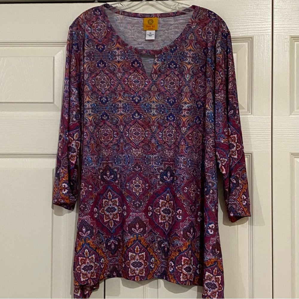Ruby Road Bohemian Print Women's Tunic Top EUC